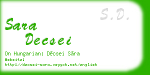 sara decsei business card