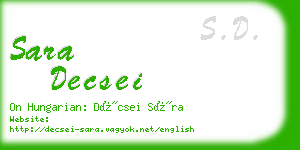 sara decsei business card
